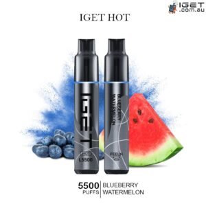 IGET HOT BLUEBERRY WATERMELON – 5500 PUFFSslick
